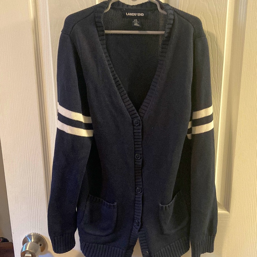 Land’s End Navy Blue Cardigan